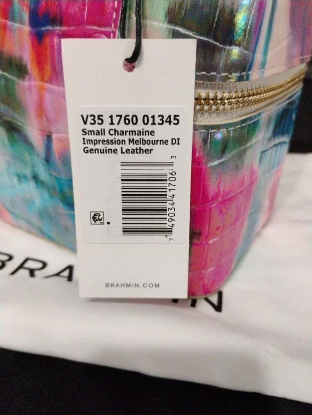 Brahmin Multicolor Impression Melbourne DI Iridescent Charmaine Travel Case NWT - Picture 3 of 11